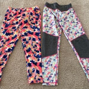 OshKosh B'gosh Girls' Multicolor Active Leggings - Pink, Navy & Gray Panels